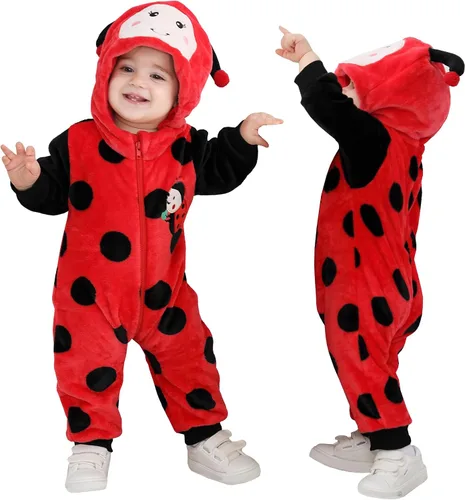 Vista 18 de TONWHAR Animal Costume for Infants & Toddlers - Boys & Girls One-Piece Romper Jumpsuit for Halloween & Daily Playwear Pink Dinosaur
