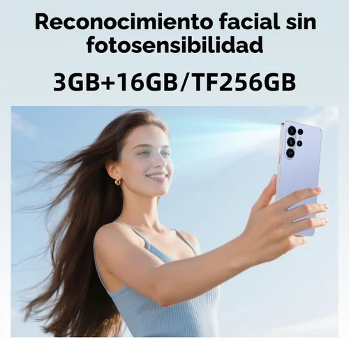 Vista 5 de Teléfono desbloqueable, compatible con red 4G, alimentado por Android, pantalla de 6.6 pulgadas, 3 GB de RAM + 16 GB de ROM/TF de 128 GB, doble SIM