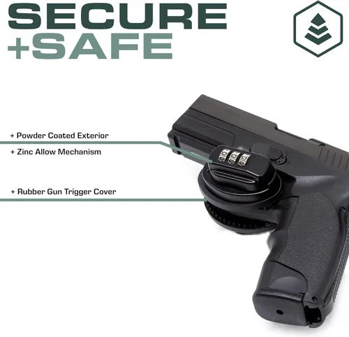 Vista 3 de Evergreen Candado universal de combinación de 3 dígitos personalizable para pistolas, pistolas, rifles, escopetas, pistolas BB, armas de fuego