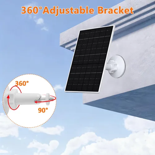 Vista 5 de Zivif Panel solar de 7 W para cámara Eufy, cargador solar compatible con EufyCam 2/2 Pro/2C/2C Pro/E20/E40/E, enchufe USB C y micro USB, impermeable