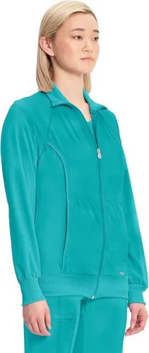 Vista 36 de Infinity by Cherokee 2391A - Chaquetas médicas con cremallera frontal para mujer, tela elástica en 4 direcciones