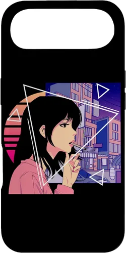 Vista 27 de Retro 80's Japanese Lofi Vaporwave Aesthetic Sad Anime Girl Case for iPhone 17