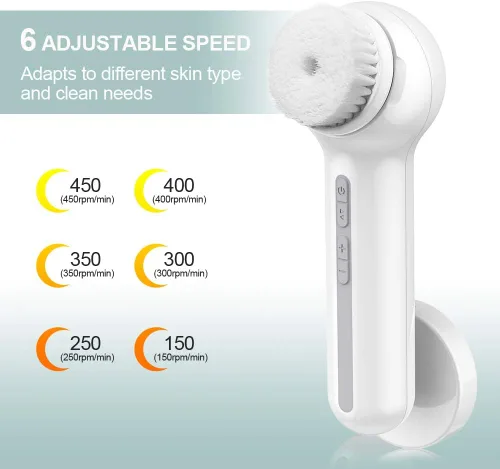 Vista 5 de TOUCHBeauty Cepillo de limpieza facial eléctrico exfoliante facial con 3 cabezales limpiadores y 6 velocidades ajustables para limpieza profunda