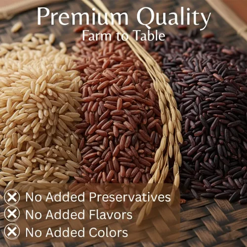 Vista 3 de Set de regalo de arroz orgánico de jazmín tailandés, 8 paquetes variados, jazmín marrón, jazmín rojo, arroz de jazmín negro, arroz de jazmín mixto