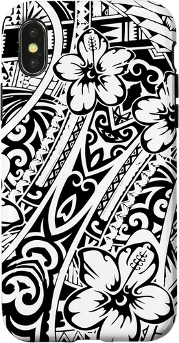 Vista 5 de iPhone 16 lindo tatuaje polinesio hawaiano tribal samoano patrón caso