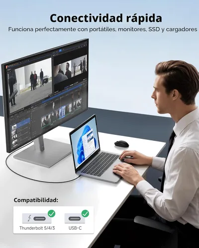 Vista 6 de Cable Matters Cable USB4 de 80 Gbps, 1 pie, negro