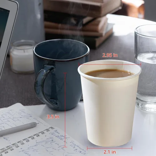 Vista 7 de Vasos de papel blanco – Paquete de 50, 8 onzas desechables, tazas de café caliente y agua