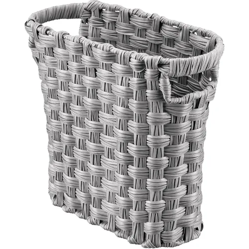 Vista 11 de Cesta de basura de mimbre con asas integradas, mini cesta multifuncional para el hogar y la oficina, diseño compacto y construcción duradera