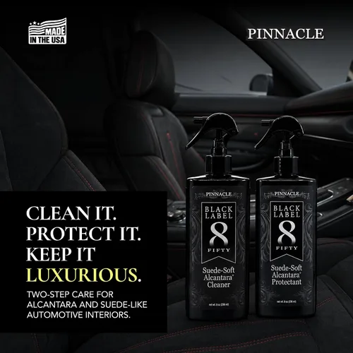 Vista 2 de Pinnacle Black Label Alcantara® Limpiador y protector suave de gamuza Limpia y protege suavemente superficies delicadas de microfibra y gamuza