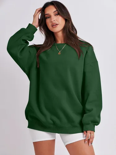 Vista 5 de ANRABESS Sudadera de gran tamaño para mujer, con cuello redondo, estilo Y2K, sudadera con capucha de forro polar, cómoda, camiseta informal, ropa