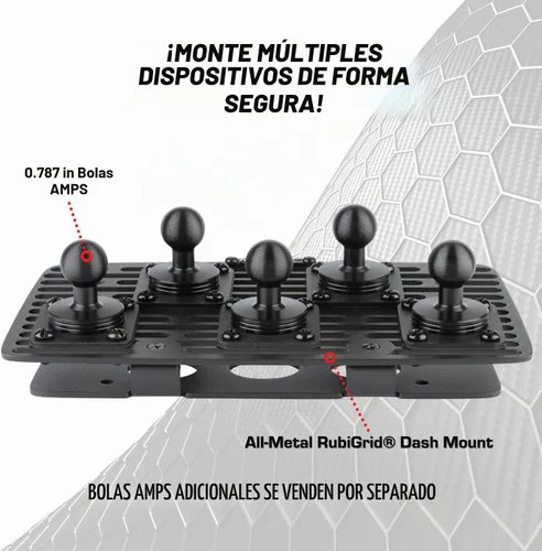 Vista 2 de Bulletpoint RubiGrid - Soporte de teléfono de metal para salpicadero, soporte para varios dispositivos, compatible con Ford Ranger 2019-2023
