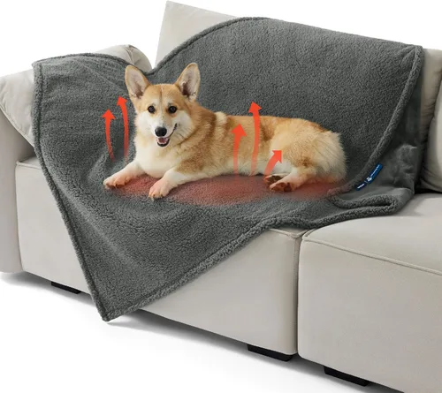 Vista 75 de Bedsure - Mantas impermeables para perros pequeños - Manta de felpa de sherpa con impresión suave lavable para perros y gatos, protector de muebles