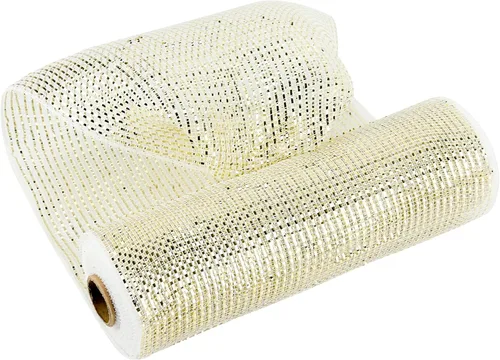 Vista 28 de MEEDEE Cinta de malla dorada de 10 pulgadas de ancho x 30 pies - Rollo de malla metálica decorativa para coronas de árbol de Navidad, guirnalda