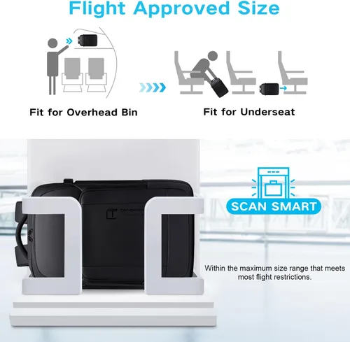 Vista 5 de TANGCORLE - Mochila de viaje, mochila de mano aprobada por aerolíneas para viajes, mochila para laptop de 17.3 pulgadas para hombres, Mediana