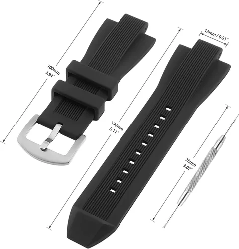 Vista 5 de Correa de reloj compatible con Michael Kors, correa de repuesto de goma de silicona suave para correas de reloj Michael MK8152 MK8356