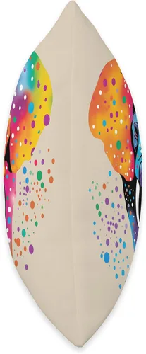 Vista 2 de Rainbow Elephant Colorful Polka Dot Almohada colorida de lunares con diseño de elefante, 16 x 16 pulgadas, multicolor