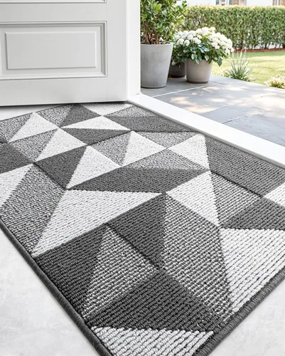 Vista 11 de DEXI - Alfombras para puerta de entrada, antideslizante, lavable, absorbente, resistente a la suciedad en el interior, alfombra de entrada de perfil