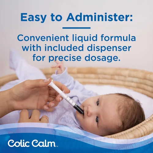Vista 5 de Colic Calm Gripe Water for Babies - Gotas de gas para recién nacidos, alivio de cólicos y malestar estomacal, segura y suave, sin gluten, esenciales