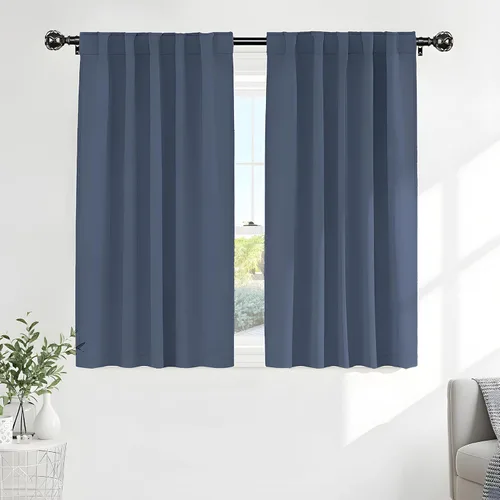 Vista 66 de PONY DANCE Cortinas cortas con aislamiento térmico para ventana pequeña, para guardería, baño, cocina, lavandería, caravana, sótano, 29 pulgadas