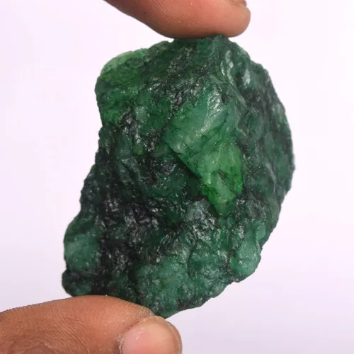 Vista 3 de GEMHUB Rare Raw Green Emerald Tunk 201.00 Ct Esmeralda áspera Natural Crudo Esmeralda Cristal Curativo, Gema, Zambian - esmeralda verde
