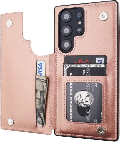 Vista 116 de ONETOP - Funda tipo cartera para Samsung Galaxy S22 con tarjetero, color negro Kickstand,ID/Cash Holder,Case Wallet with Card Slots,Double