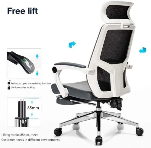 Vista 4 de Commercial Ergonomic High Back Executive Mesh Chair, with Adjustable Lumbar Support, Headrest(D)