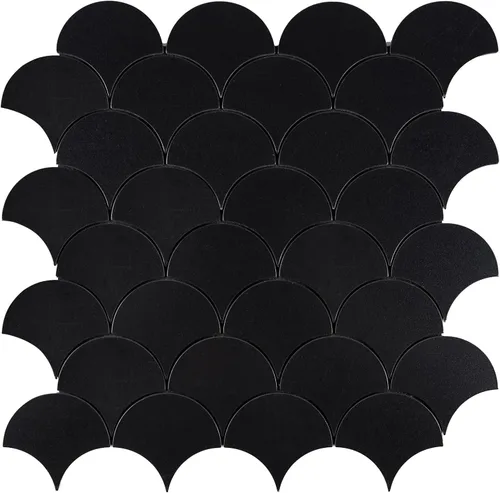 Vista 9 de Azulejo negro para salpicaduras de piquete, aspecto de cerámica, largo hexágono autoadhesivo para pared de cocina y baño, paquete de 6