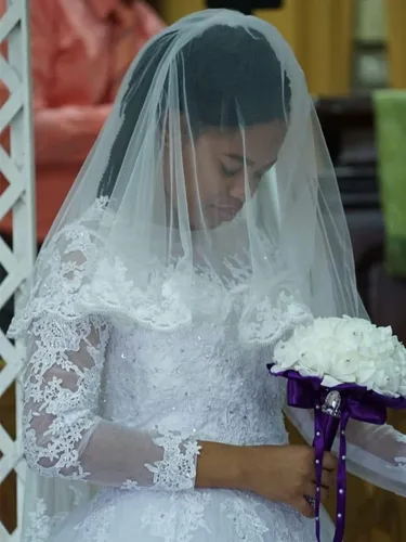 Vista 3 de Babyonline - Velos de boda para mujer longitud de la punta de los dedos 2 niveles para novia