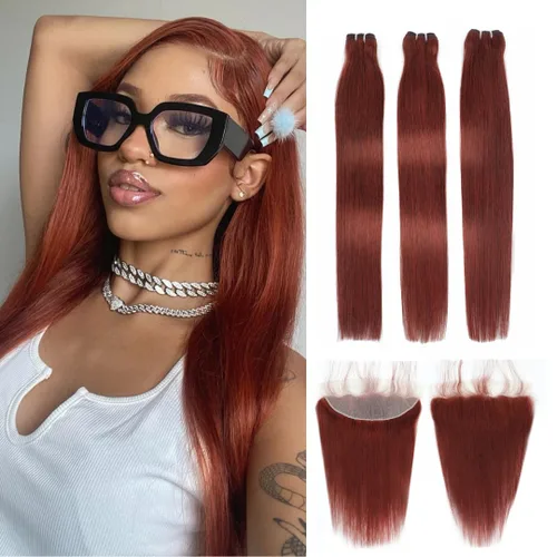 Vista 17 de Paquetes de Cabello Humano 13A Doble Extraído FB/27 Ondas del Cuerpo Color Rubio con Mechas, Rubio Miel con Negro Paquete Individual Cabello Humano