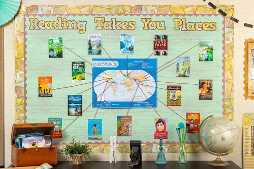 Vista 7 de Teacher Created Resources Travel the Map - Borde enrollado recto – 50 pies – Decora tablones de anuncios, paredes, escritorios, ventanas, puertas