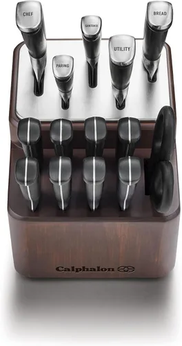 Vista 2 de Calphalon® Premier™ SharpIN - Juego de cuchillos con bloque de cuchillos afilador, 15 piezas, acero al carbono