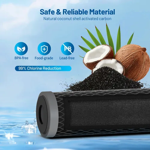 Vista 5 de Kit de repuesto de cartucho de filtro de agua para toda la casa de 5 micrones, 10 x 2.5 pulgadas, filtro de agua de bloque de sedimentos y caron