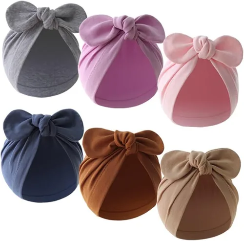 Vista 6 de PHEZEN 6 sombreros de bebé recién nacido, gorro suave lindo para niños y niñas de 0 a 6 meses, gorro de hospital tipo 4, Type 4