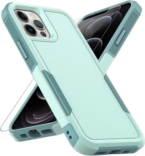 Vista 13 de MDCN Funda para iPhone 12 / iPhone 12 PRO: funda protectora de doble capa resistente para teléfono celular, a prueba de golpes, resistente