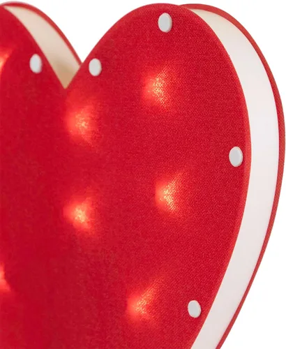 Vista 8 de Marcador de camino para el día de San Valentín, 4 unidades, diseño de corazón rojo, luces transparentes