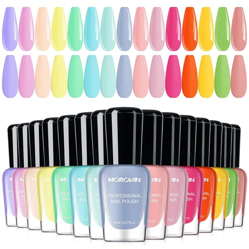 Vista 16 de Morovan - Juego de esmaltes de uñas brillantes: juego de regalo de 15 colores de secado rápido de larga duración Paquete de esmalte de uñas