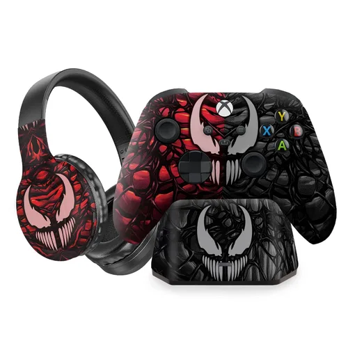 Vista 13 de Vennom Original X-box Modded Controller Wireless and Stand Compatible with X-box One Series X- Customized in USA with Advanced HydroDip Print