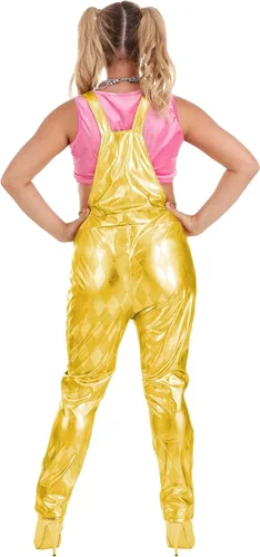 Vista 8 de Disfraz de Harley Quinn de Gold Overalls para mujer
