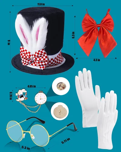 Vista 5 de Sombrero de conejo de Pascua para Halloween, cosplay de Pascua