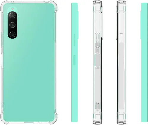 Vista 2 de USTIYA Funda para Sony Xperia 10 V Clear TPU Cuatro Esquinas Cubierta Protectora Transparente Suave