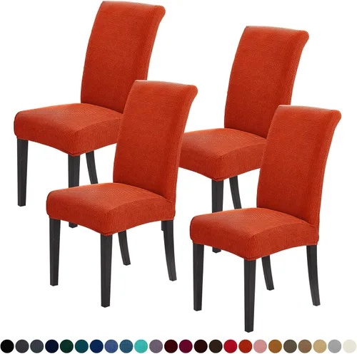 Vista 32 de Joccun - Juego de 2 fundas para sillas de comedor, fundas elásticas para sillas de comedor, fundas de asiento para sillas de comedor, funda de Negro