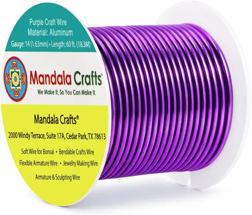 Vista 60 de Mandala Crafts - Alambre de aluminio anodizado de calibre 22 para hacer joyas - 137.2 m de alambre flexible surtido y coloreado - Doble para bonsái