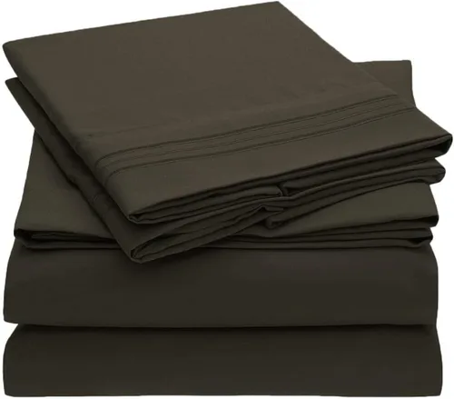 Vista 21 de Home Must Haves Juego de ropa de cama de lujo bordada de color liso 2000, extra suave, acogedor, bolsillo profundo de 12 pulgadas con fundas