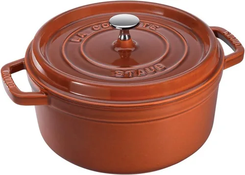 Vista 11 de Staub - Olla redonda de hierro fundido de 2.75 cuartos, color trufa blanca, fabricada en Francia