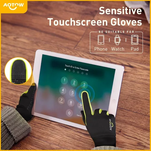 Vista 2 de Guantes deportivos cálidos de invierno para niños, clima frío, resistente al agua, para niños de 4 a 12 años, color negro