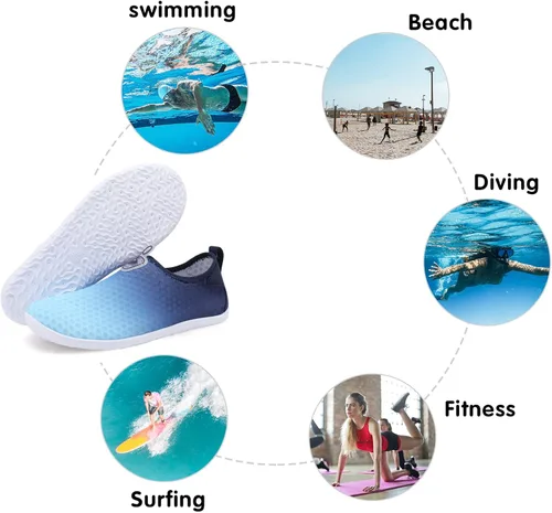 Vista 6 de Zapatos acuáticos transpirables de secado rápido para mujer y hombre, calcetines acuáticos suaves para senderismo, natación, playa, surf, yoga