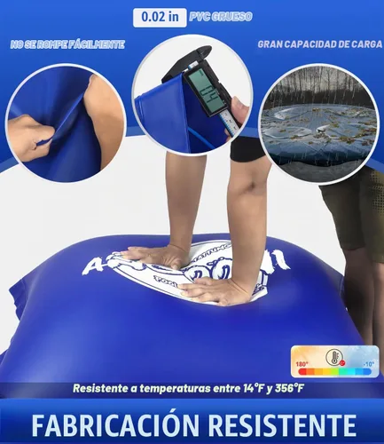 Vista 3 de Angooni Almohada de piscina resistente de 4 x 4 pies, PVC de 0.02 in