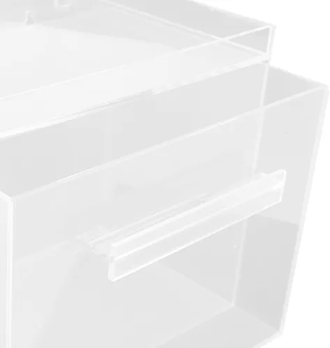 Vista 8 de Pilipane Caja de almacenamiento para toallas faciales, contenedor de acrílico para toallas faciales con cajón para tocador de baño