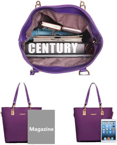 Vista 6 de AlwaySky Juego de 6 fundas de hombro de nailon para mujer con asa superior bolso de mano cartera