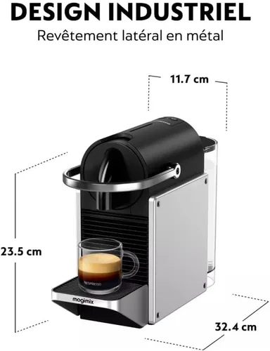 Vista 8 de De'Longhi Nespresso Pixie EN127.S, cafetera totalmente automática, cafetera de un botón con multifunción, juego de bienvenida incluido, diseño